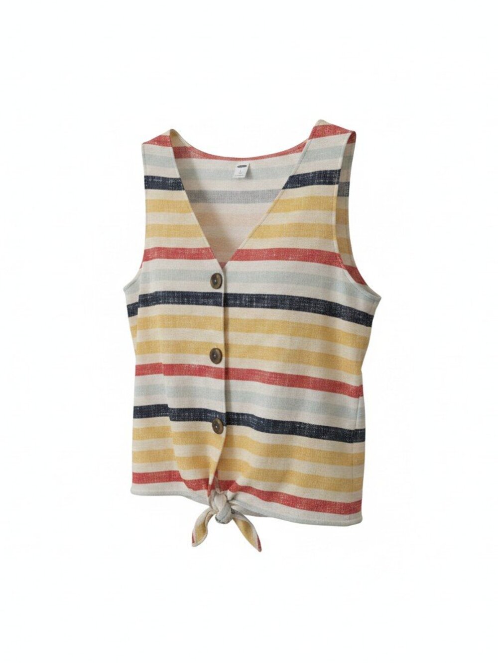 Old Navy Striped Knit Sleeveless Tie-Front Top - Size L